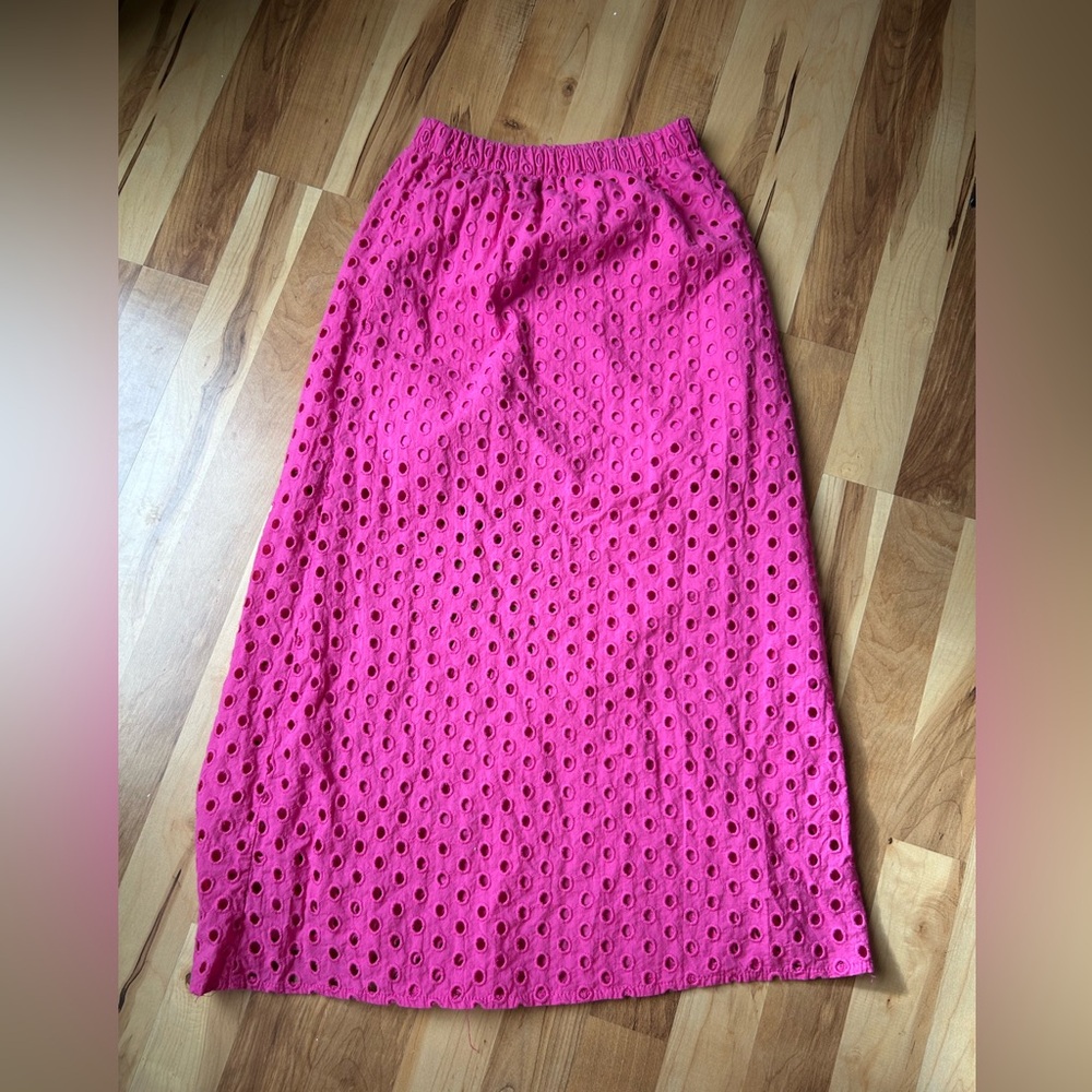 Pink Eyelet Skirt